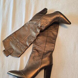 Vince Camuto Dress Leather Western Style Boots GORGEOUS Brown Copper Color Size